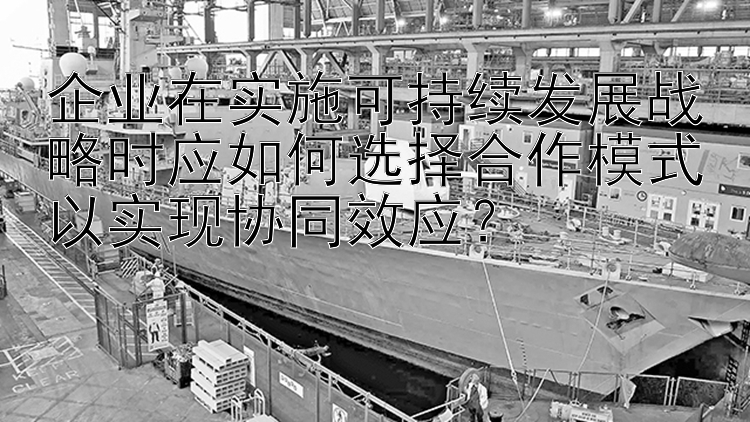 企业在实施可持续发展战略时应如何选择合作模式以实现协同效应？